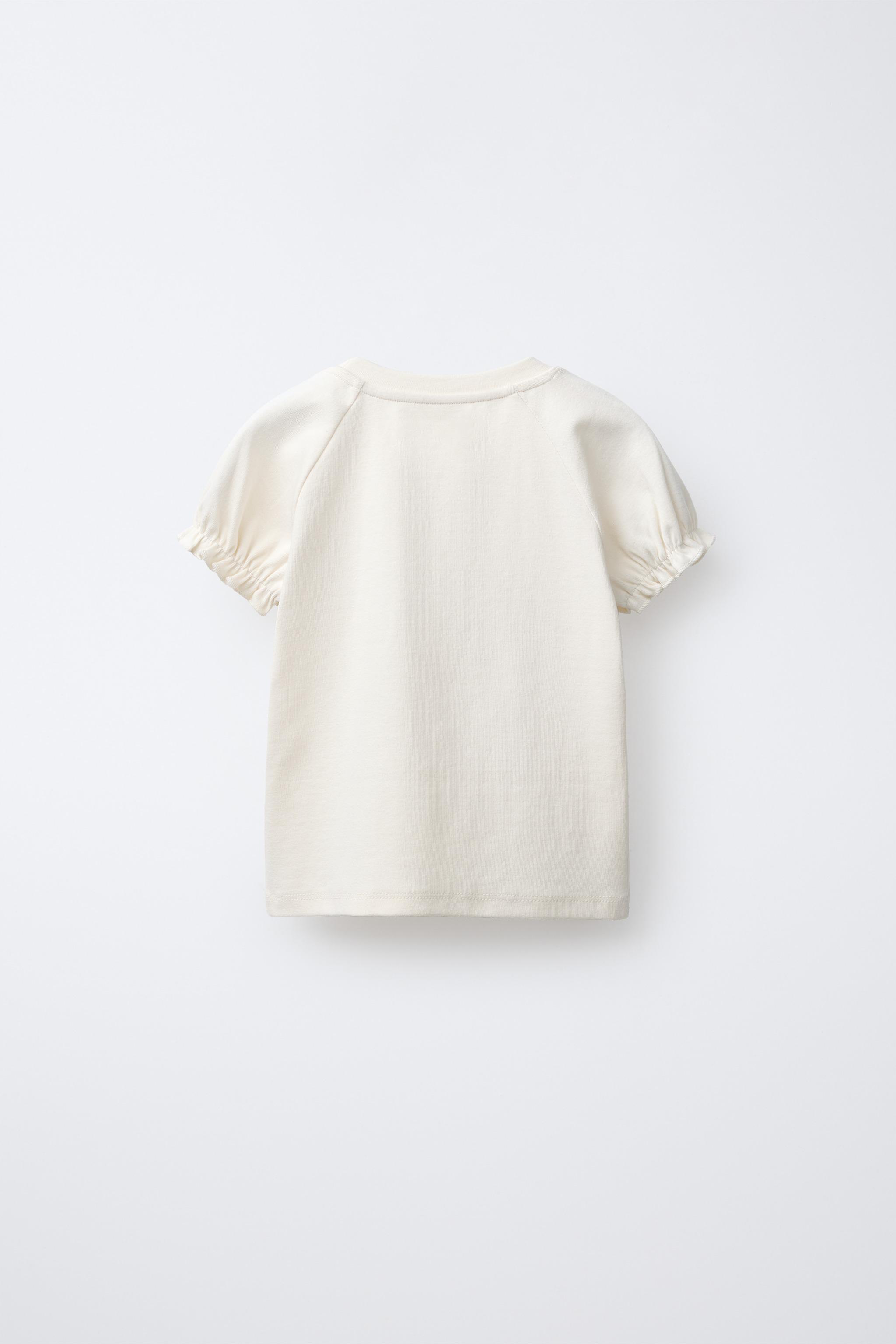 PUFF SLEEVE T-SHIRT WITH TEXT